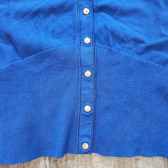 White House Black Market Cardigan Lot 3 Womens M Floral Jewel Button Grey Blue - Picture 10 of 16